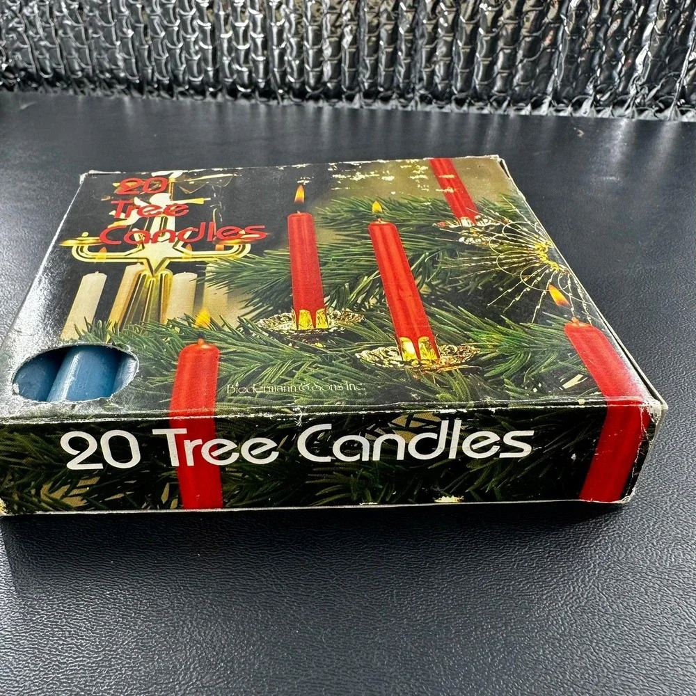 Biedermann & Sons‎ Tree Candles 4 Inch Blue Green 20 Count Vintage C-1123